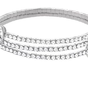Swarovski Silver Triple Row Crystal Bracelet